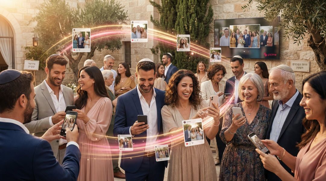 רוצים לשדרג את האירוע? PiciMe יוצרת אלבום דיגיטלי אישי לכל אורח בעזרת זיהוי פנים שנשלח ישירות לוואטסאפ. חוויה מותאמת אישית ללא הורדת אפליקציה וללא מאמץ.