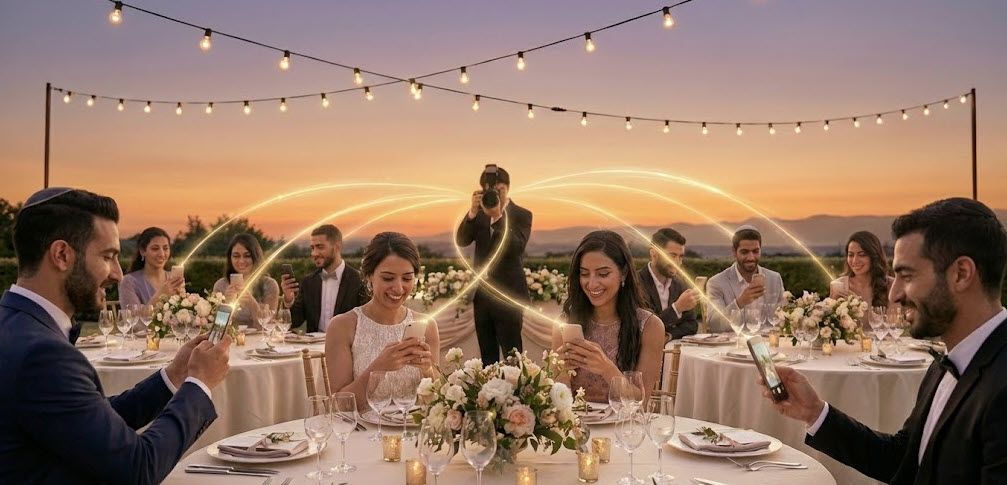 גלו איך בינה מלאכותית בחתונות משדרגת את חוויית האורח. עם PiciMe, כל אחד מקבל את התמונות שלו ישירות לוואטסאפ בזמן אמת, ללא חיפושים וללא מאמץ.