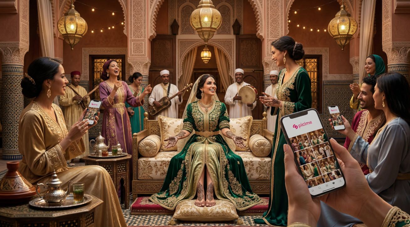 רוצים לדעת איך מארגנים חינה בלתי נשכחת? גלו את כל השלבים להפקת אירוע מסורתי משולב בטכנולוגיה של PiciMe לשיתוף תמונות מיידי עם האורחים בוואטסאפ.