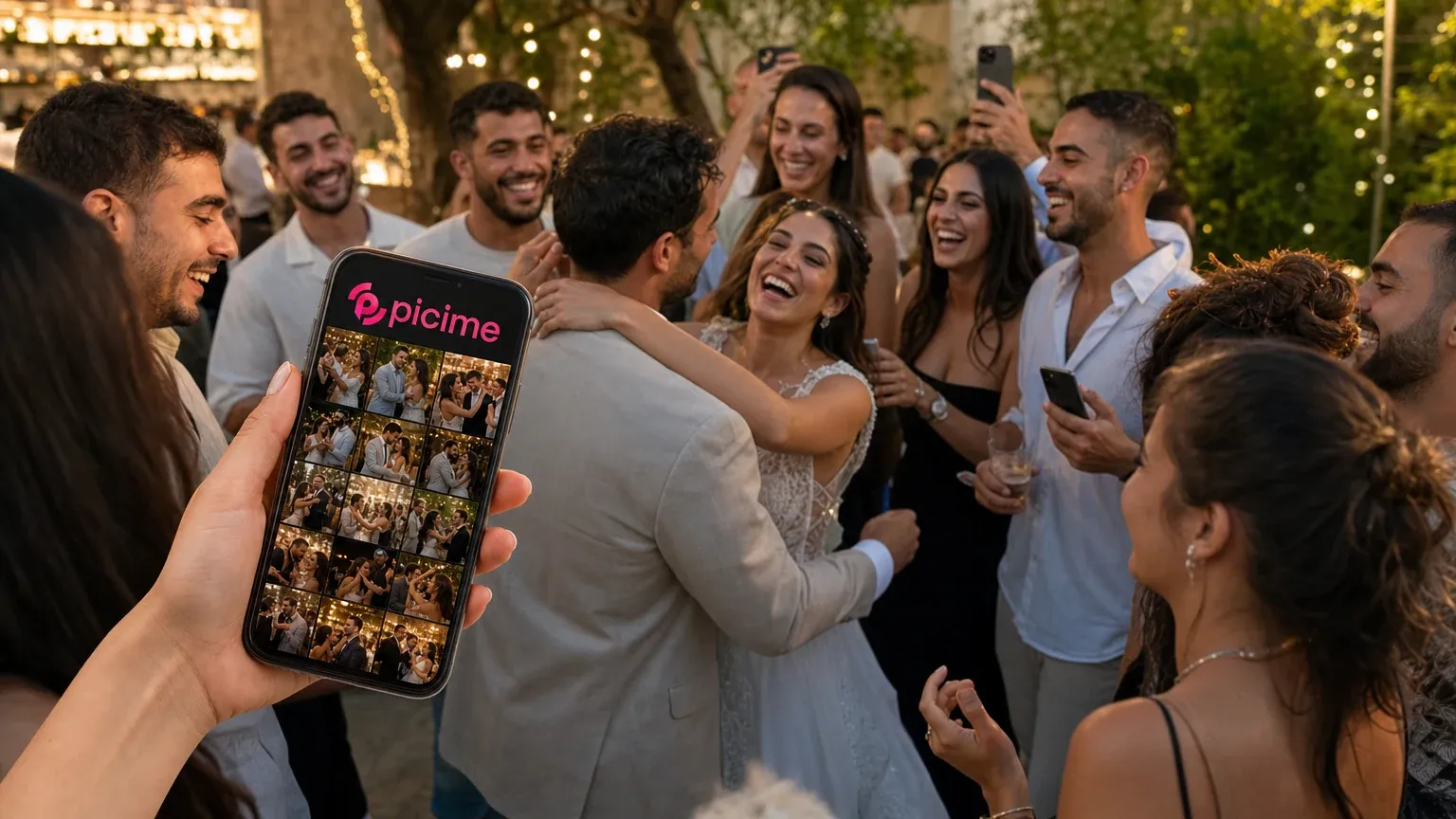 איסוף תמונות מאורחי החתונה