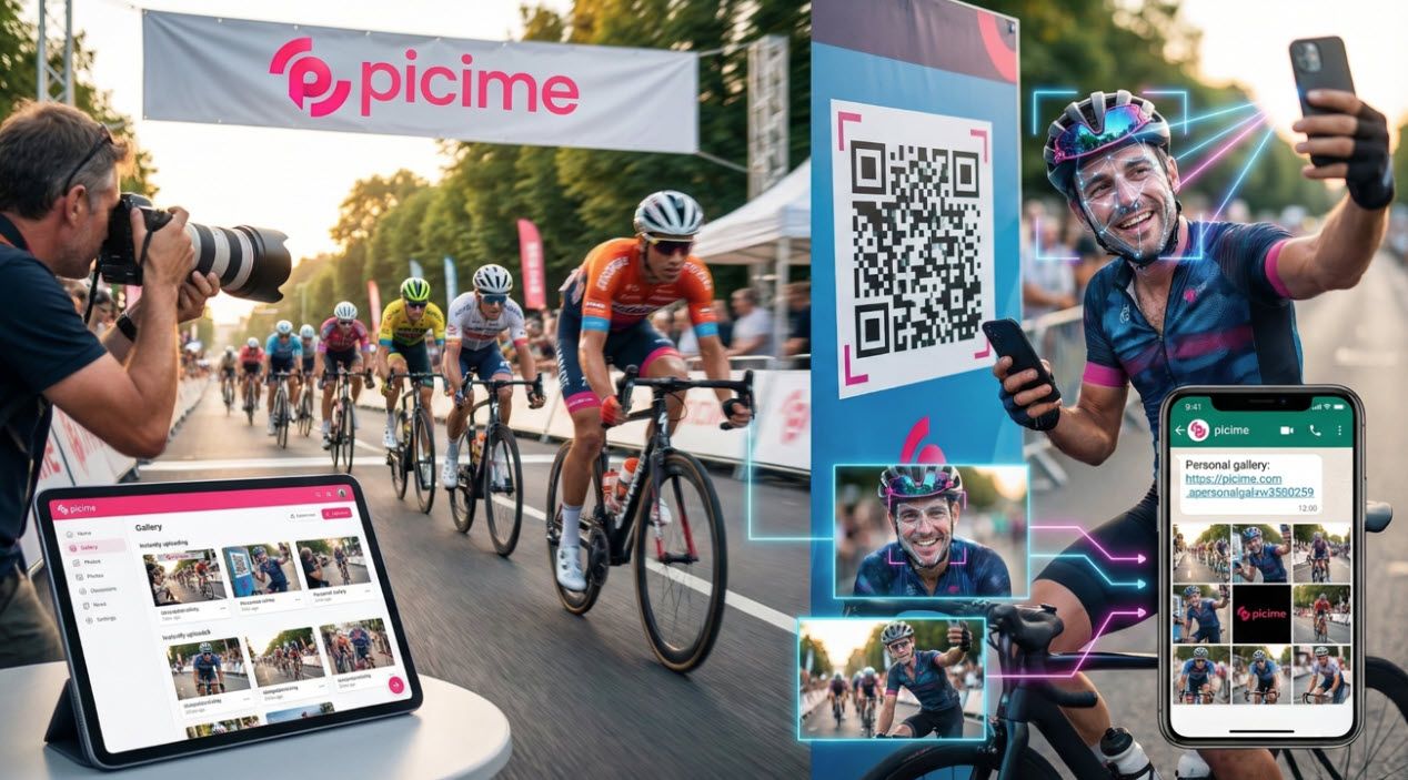 תיאור מטא: שדרגו את מרוץ האופניים עם PiciMe: הפצת תמונות אוטומטית לרוכבים בזמן אמת לפי זיהוי אישי. פתרון חדשני למארגני מרוצים וצלמי ספורט מקצועיים המחפשים חשיפה מקסימלית.