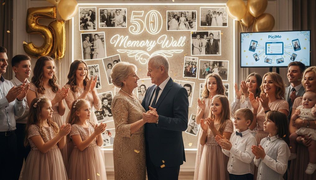 מתכננים חתונת זהב להורים? קבלו רעיונות להפוך את האירוע לחוויה בלתי נשכחת, כולל שיתוף תמונות קל ומרגש עם PiciMe.